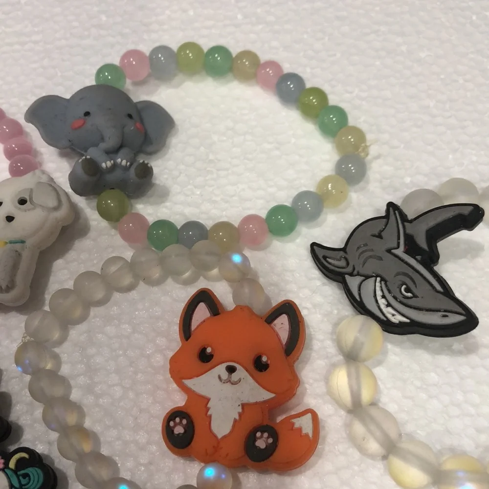 Animal Charm Beaded Bracelets bundle of 6